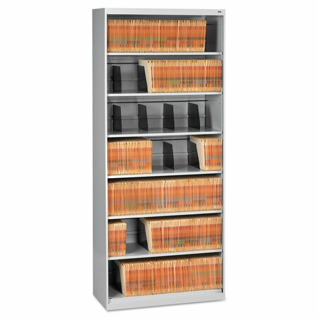 TENNSCO Fixed Shelf Open-Format Lateral File for End-Tab Folders, 7 Legal/Letter File Shelves, Light Gray FS370-LGY